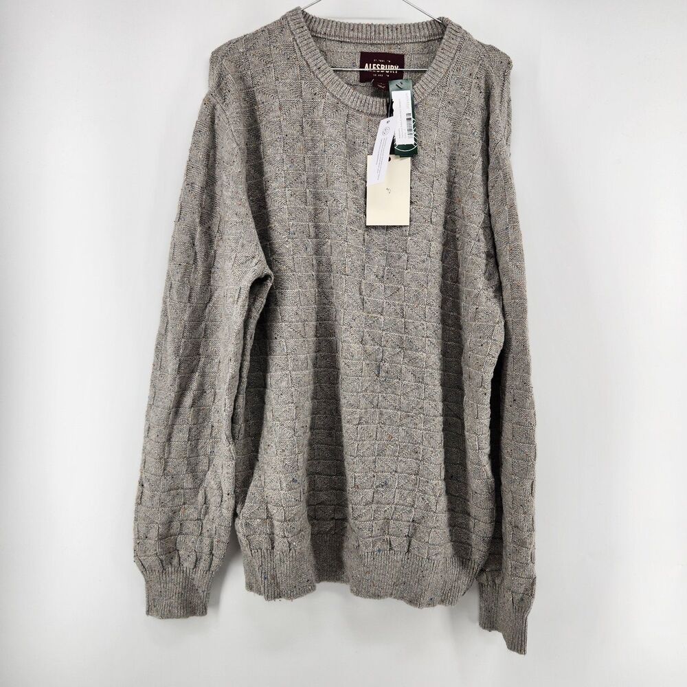 Alesbury Men's Grey Large Textured Neps Crewneck Sweater‎ NWT